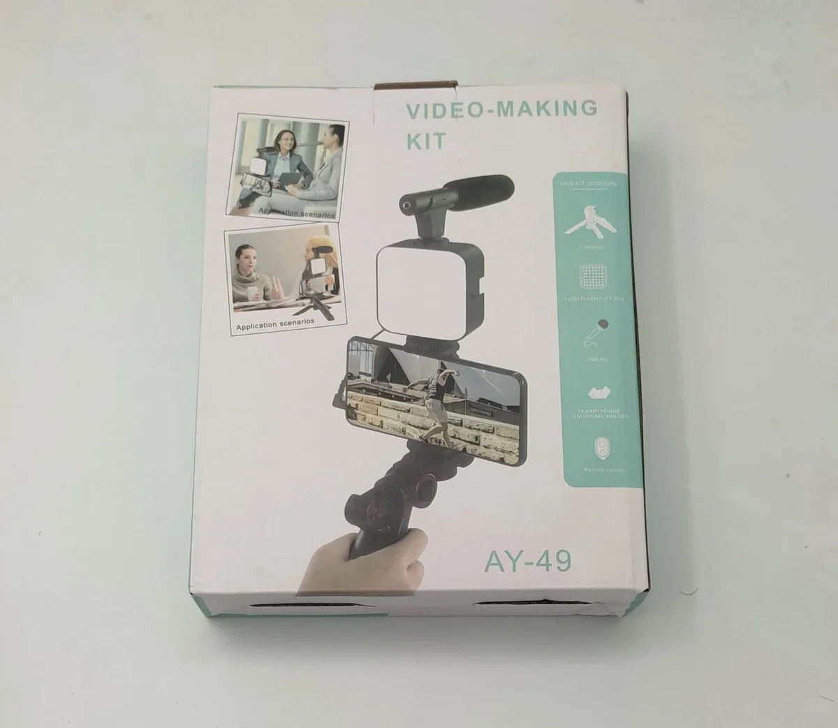 Smartphone Vlogging Kit 4-in-1 | Mic + LED Light + Tripod | 1-2 Day UAE Delivery