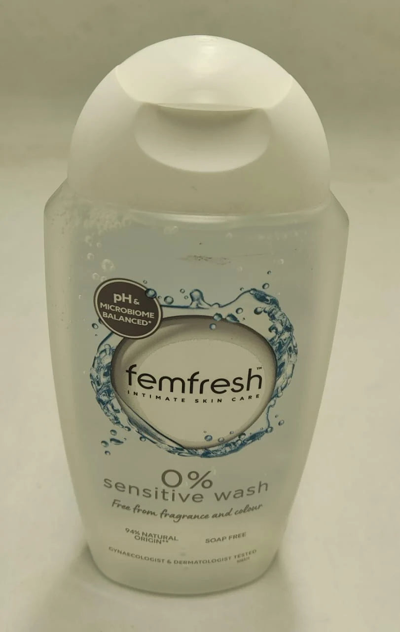 Femfresh 0% Sensitive Intimate Wash 250ml - pH Balanced Feminine Hygiene