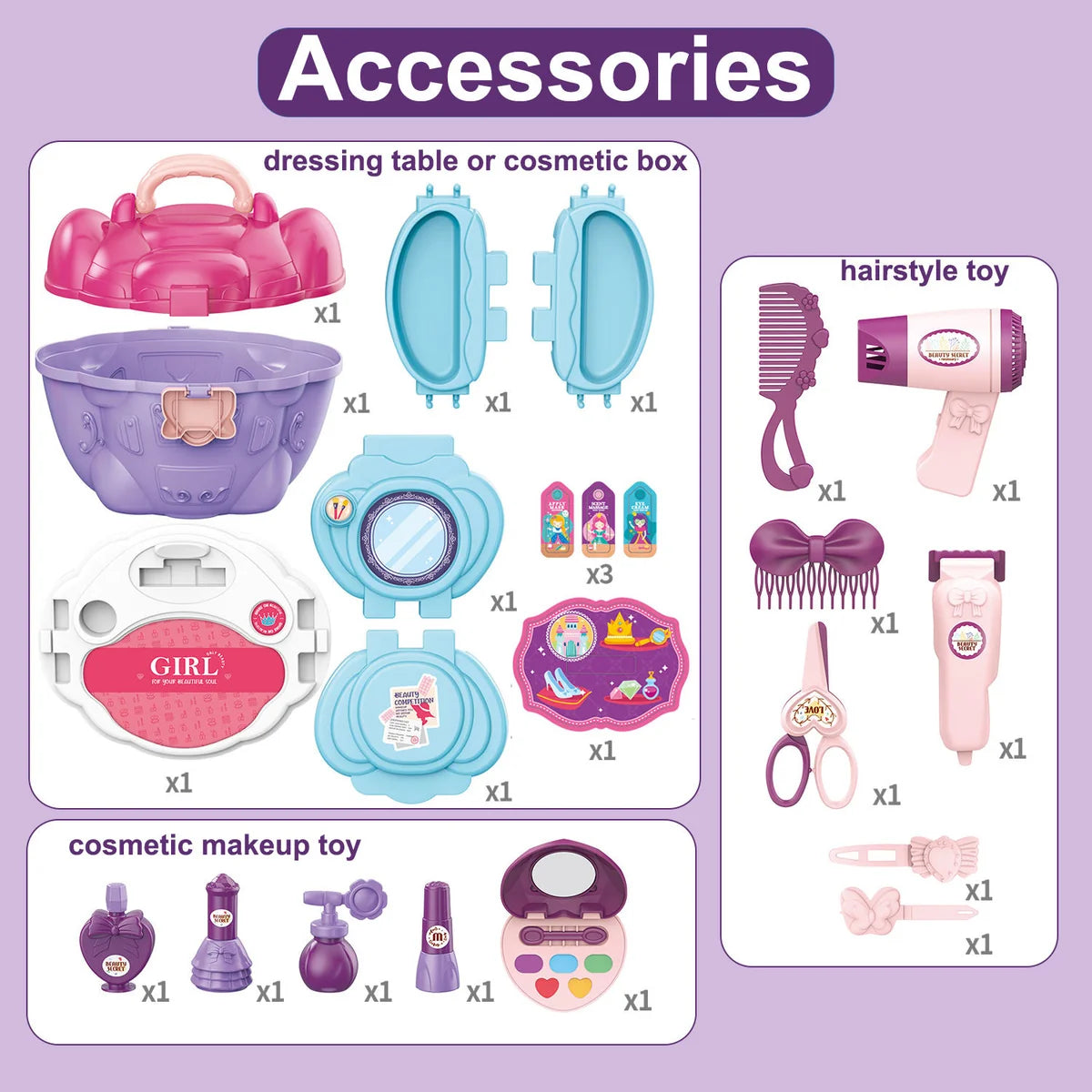 GELORDO-4-IN-1 Dressing Tabel Play Set