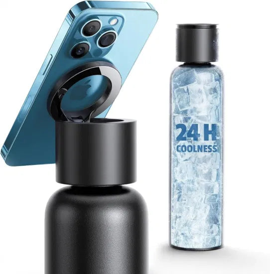 Vacuum Insuiated Water Bottle With  Hoider (Random Color)-500ml