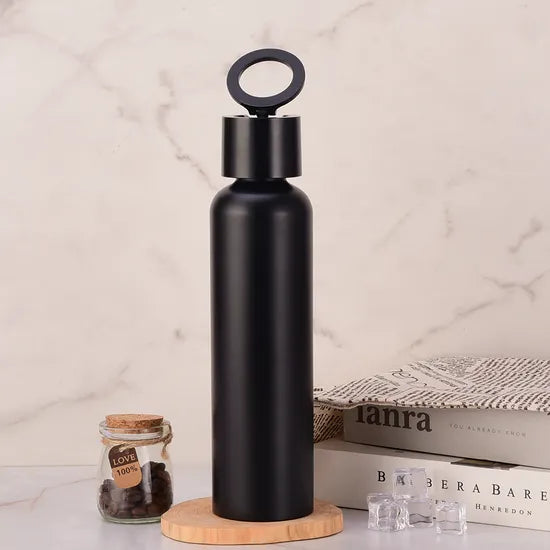 Vacuum Insuiated Water Bottle With  Hoider (Random Color)-500ml