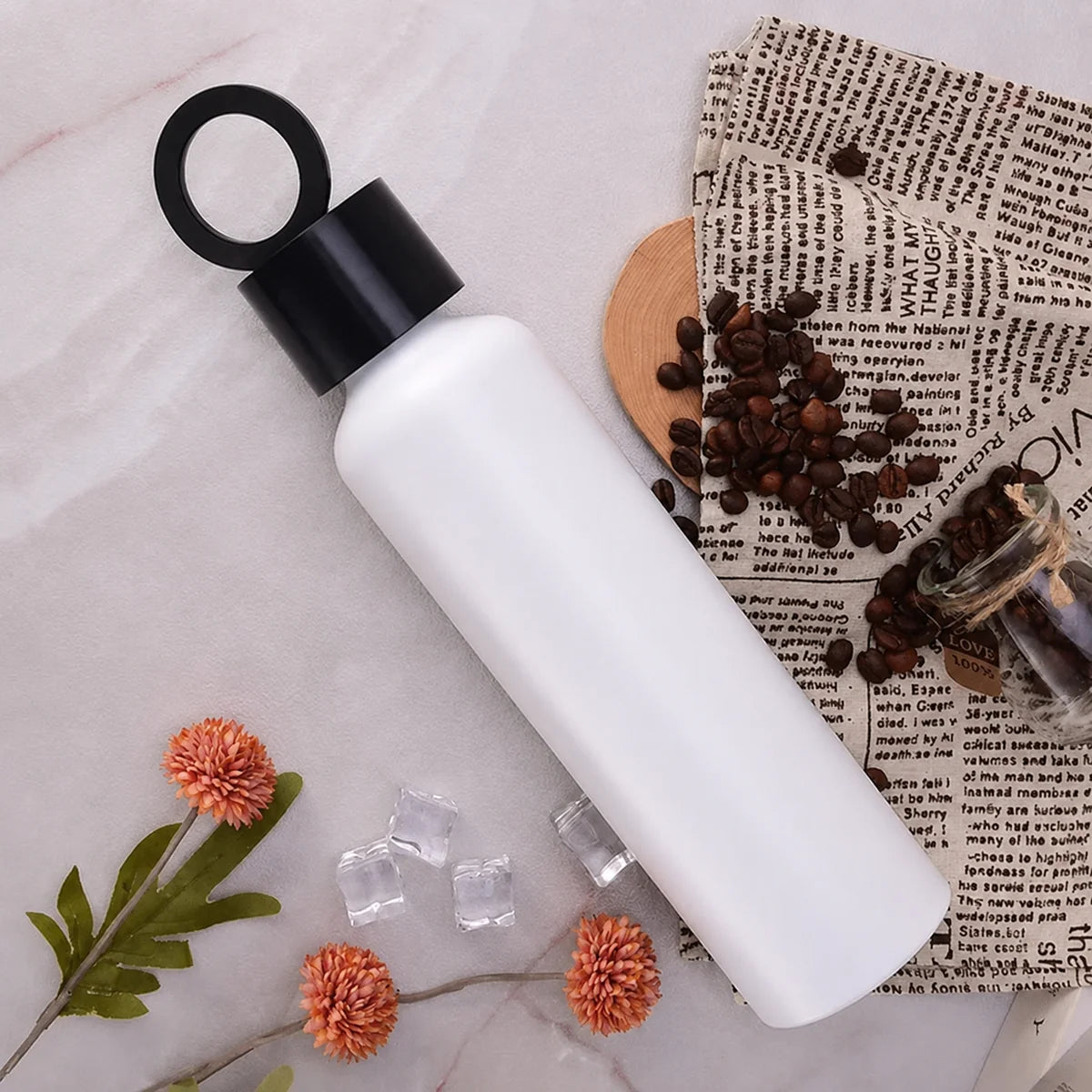 Vacuum Insuiated Water Bottle With  Hoider (Random Color)-500ml