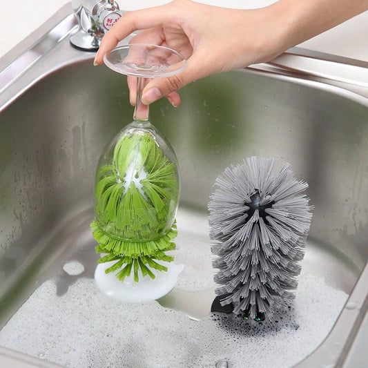 3-in-1 Kitchen Suction Cup Scrubber Brush - Grey