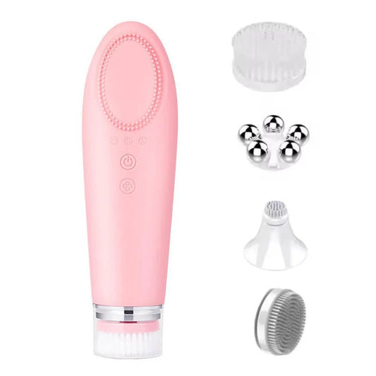 4-in-1 Silicone Face Cleanser & 3D Face Massager - For Glowing Skin