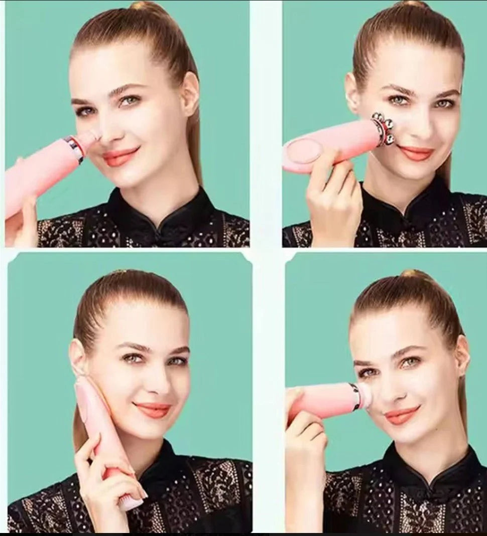 4-in-1 Silicone Face Cleanser & 3D Face Massager - For Glowing Skin