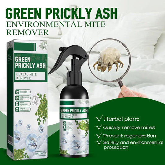 Green Herbal Mite Removal Spray - Dust Mite & Bed Bug Killer for Beds