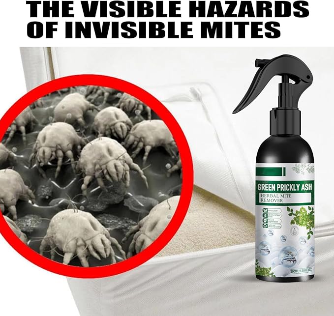 Green Herbal Mite Removal Spray - Dust Mite & Bed Bug Killer for Beds