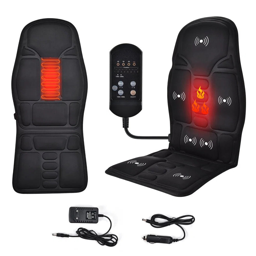 Full Body Massage Seat Cushion with Heat & Vibration - Back Massager for Office, Car & Home Chair