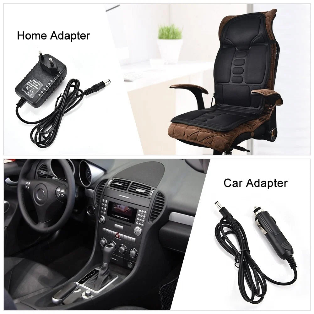 Full Body Massage Seat Cushion with Heat & Vibration - Back Massager for Office, Car & Home Chair