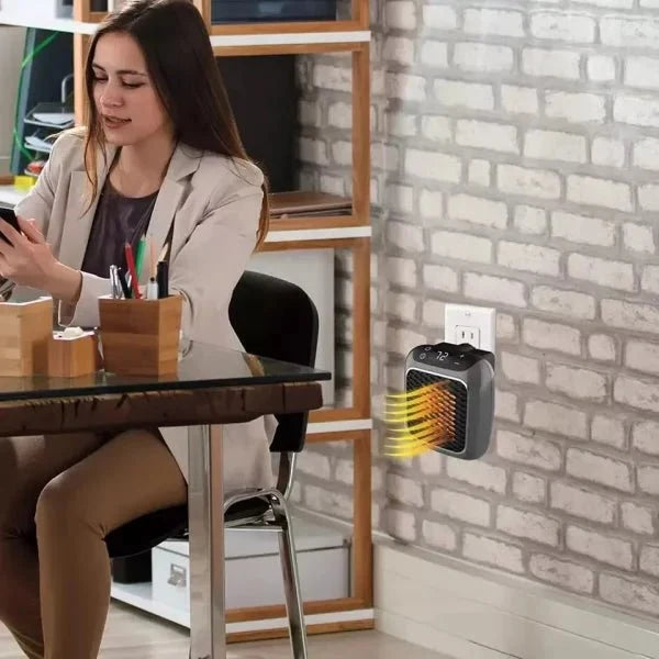Handy Heater Turbo 800W - Mini Wall Plug Room Heater with Remote & Timer