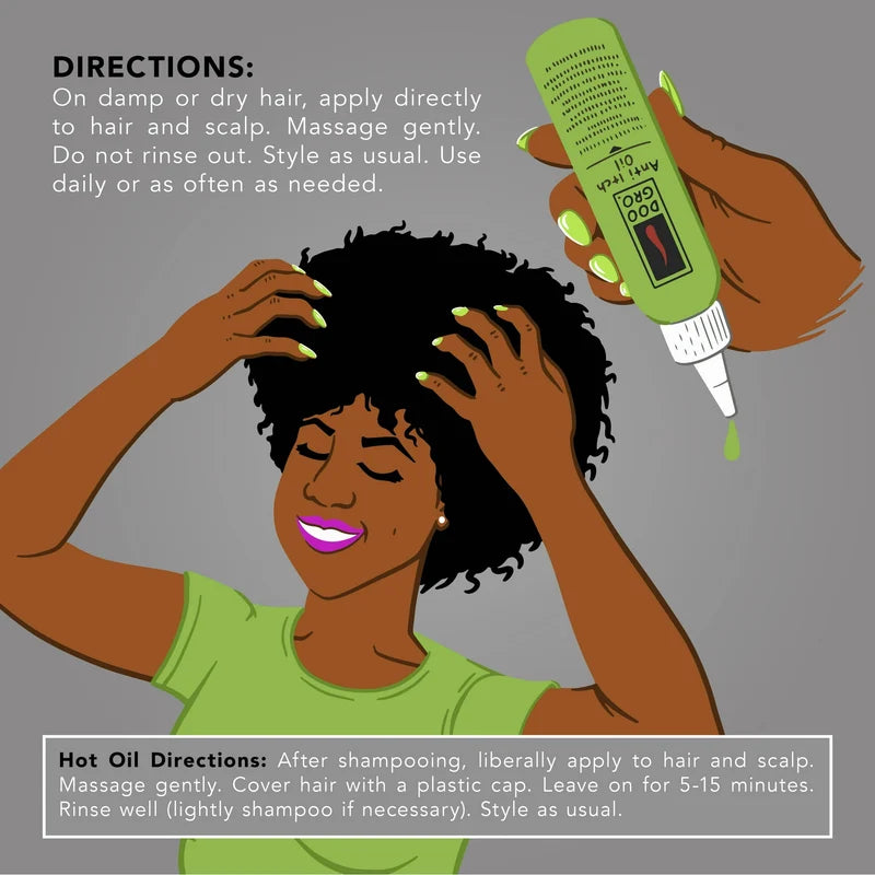 Doo Gro Anti Itch Hair Oil 133ml - For Dry Scalp, Itchy Scalp & Hair Growth | USA Brand