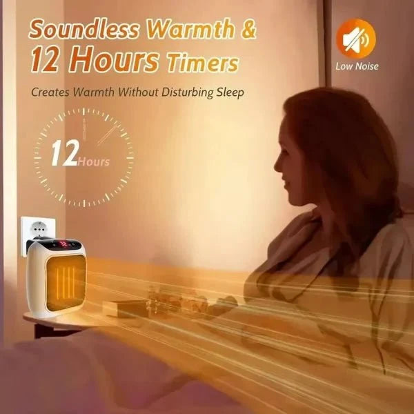Handy Heater Turbo 800W - Mini Wall Plug Room Heater with Remote & Timer