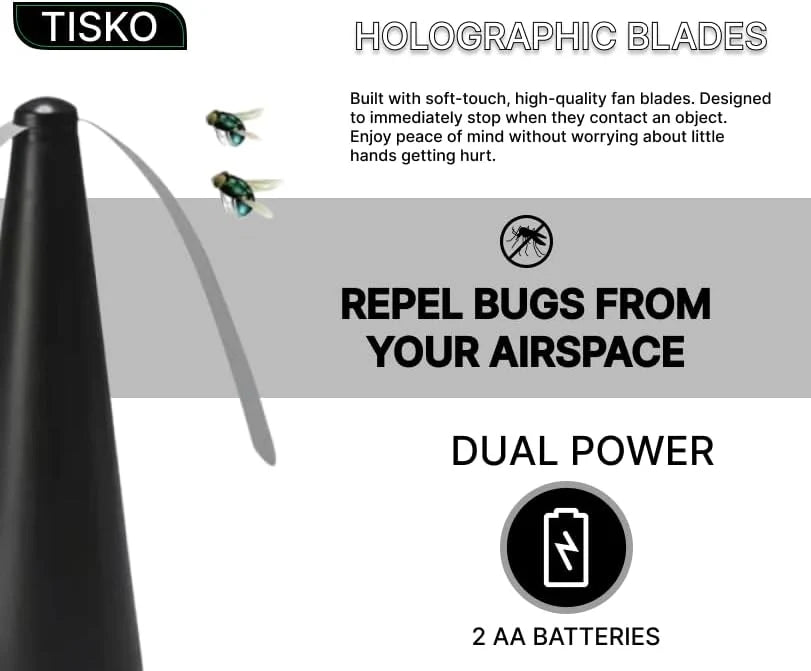 Automatic Fly Repeller Fan | Keep Flies Away From Food | Battery & USB Powered