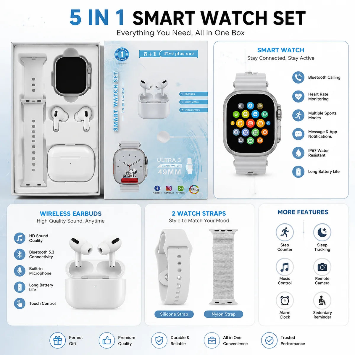 2 in 1 SmartWatch and Earbunds Set