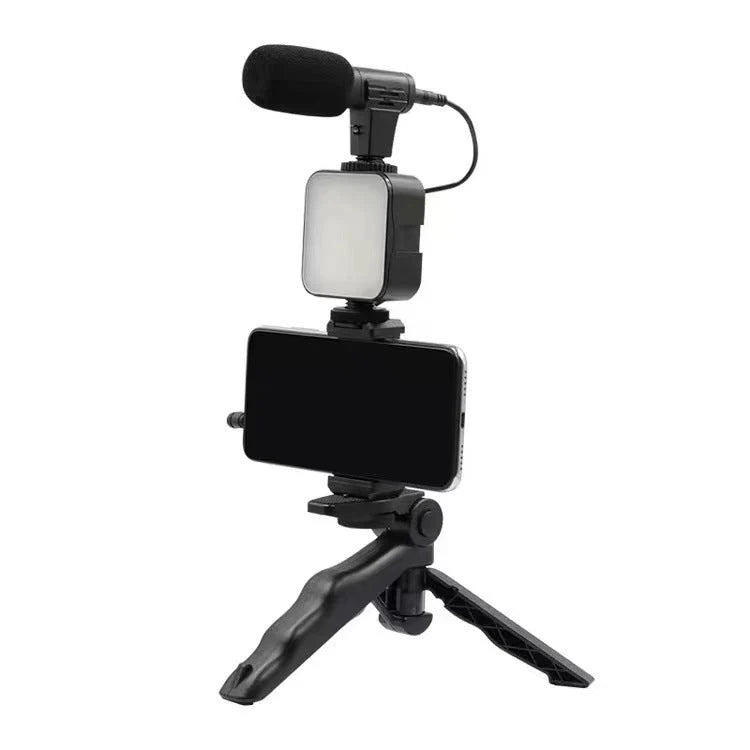 Smartphone Vlogging Kit 4-in-1 | Mic + LED Light + Tripod | 1-2 Day UAE Delivery