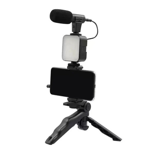 Smartphone Vlogging Kit 4-in-1 | Mic + LED Light + Tripod | 1-2 Day UAE Delivery
