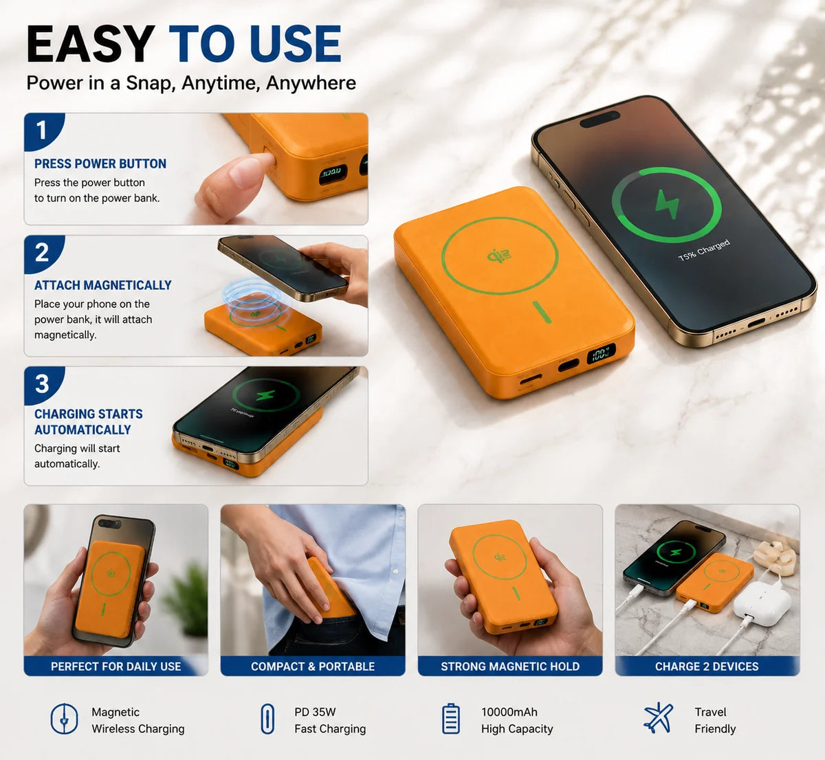 Magnetic  Wireless Power Bank