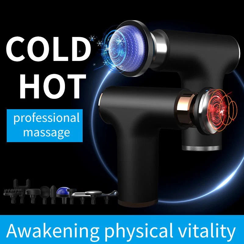 1o in 1 heat S cold  Massage   Gun  with   4  Heads- Full Body Muscle Pain Relife
