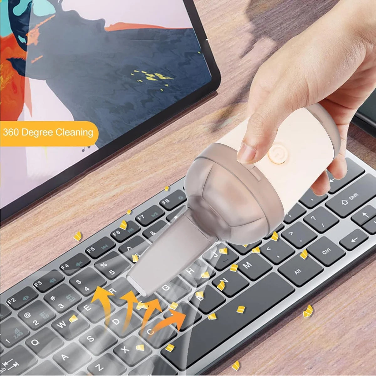 Cordless Mini Vacuum Cleaner - USB Rechargeable Car & Keyboard Cleaner