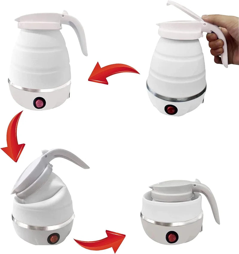 Portable Folding Electric Kettle 600ml - Boils Water in 3-5 Minutes | Travel Silicone Kettle