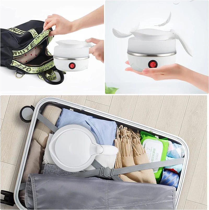 Portable Folding Electric Kettle 600ml - Boils Water in 3-5 Minutes | Travel Silicone Kettle