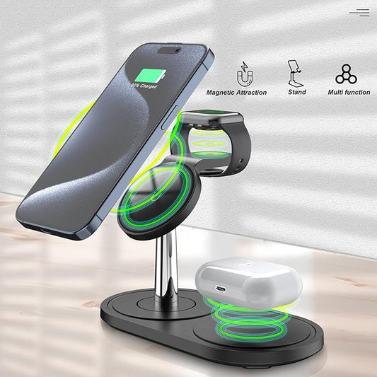 3 in 1 Magnetic Wireless Charging  Stand  fast Charger for ipohone Apple Watch or AirPords
