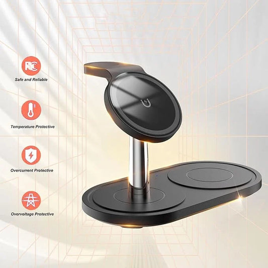 3 in 1 Magnetic Wireless Charging  Stand  fast Charger for ipohone Apple Watch or AirPords