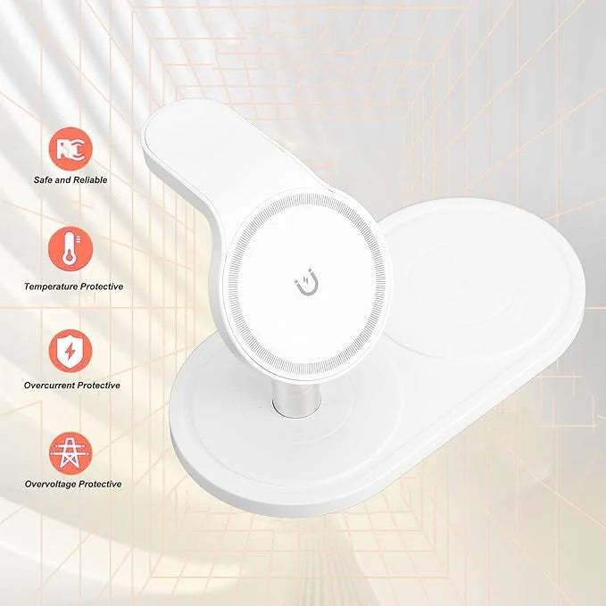 3 in 1 Magnetic Wireless Charging  Stand  fast Charger for ipohone Apple Watch or AirPords