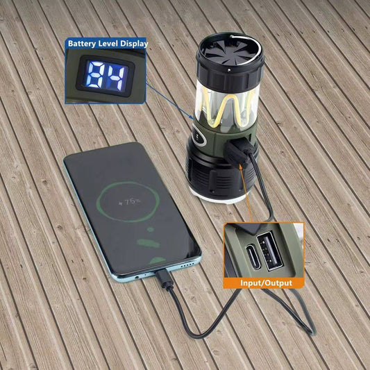 4-in-1 LED Camping Lantern & Flashlight | فانوس تخييم و كشاف LED متعدد الوظائف 4 في 1