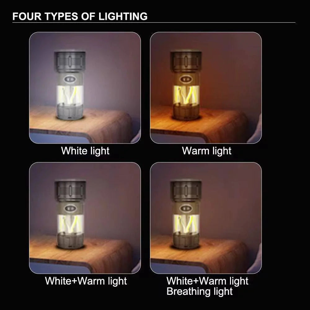 4-in-1 LED Camping Lantern & Flashlight | فانوس تخييم و كشاف LED متعدد الوظائف 4 في 1