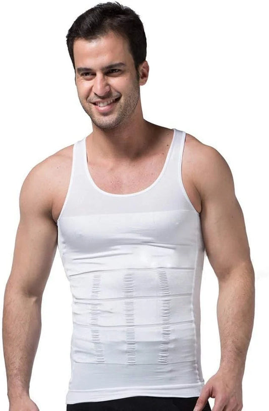 JUST-ONE Men's Slimming Body Shaper Shirt - Instant Slim Fit