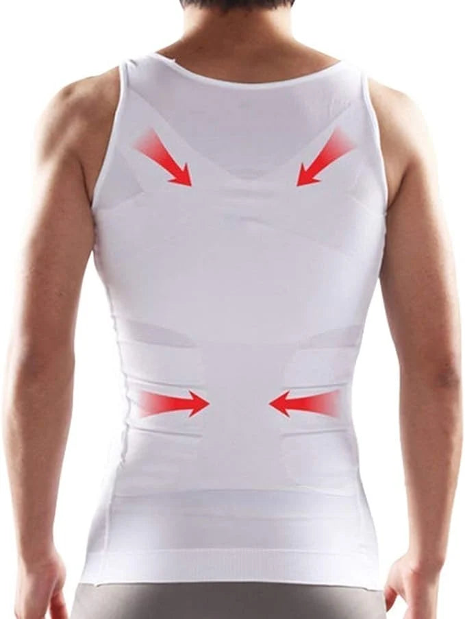 JUST-ONE Men's Slimming Body Shaper Shirt - Instant Slim Fit