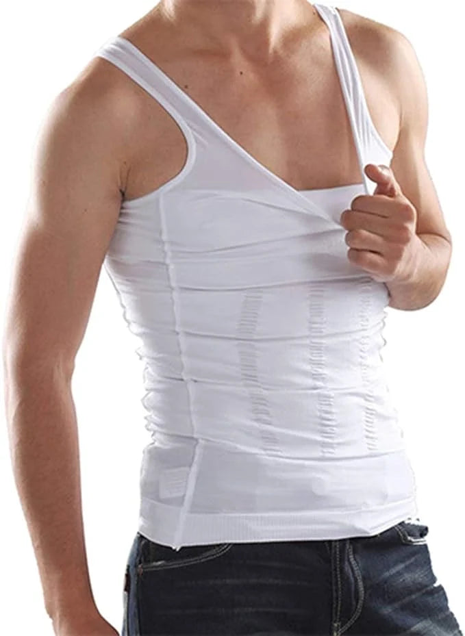 JUST-ONE Men's Slimming Body Shaper Shirt - Instant Slim Fit