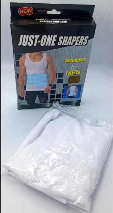 JUST-ONE Men's Slimming Body Shaper Shirt - Instant Slim Fit