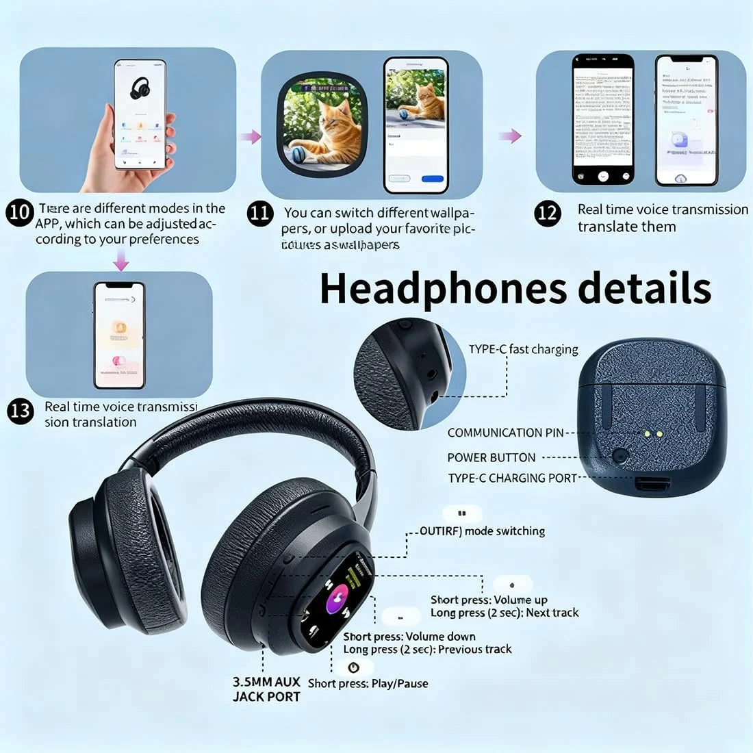 Modio Smart Touchscreen  Headphones