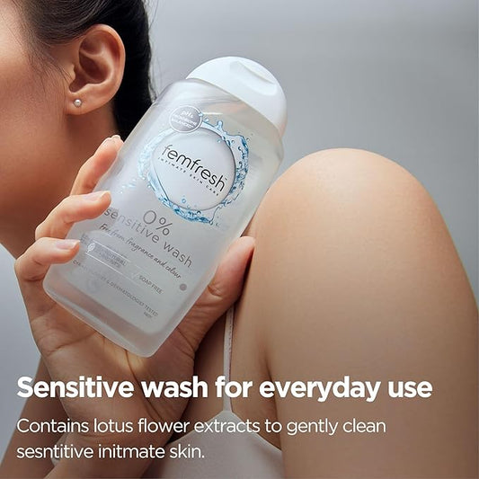 Femfresh 0% Sensitive Intimate Wash 250ml - pH Balanced Feminine Hygiene
