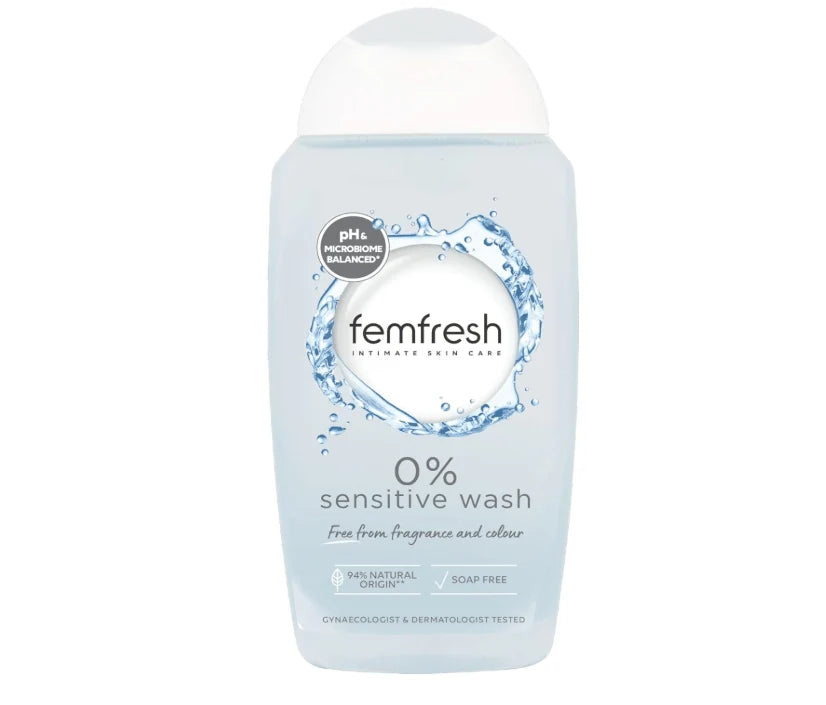 Femfresh 0% Sensitive Intimate Wash 250ml - pH Balanced Feminine Hygiene