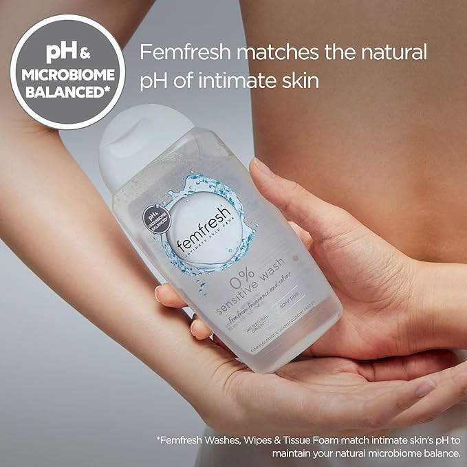 Femfresh 0% Sensitive Intimate Wash 250ml - pH Balanced Feminine Hygiene